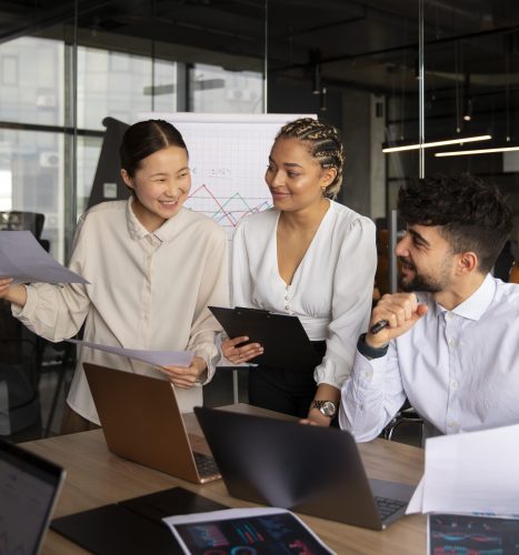 office-workers-using-finance-graphs